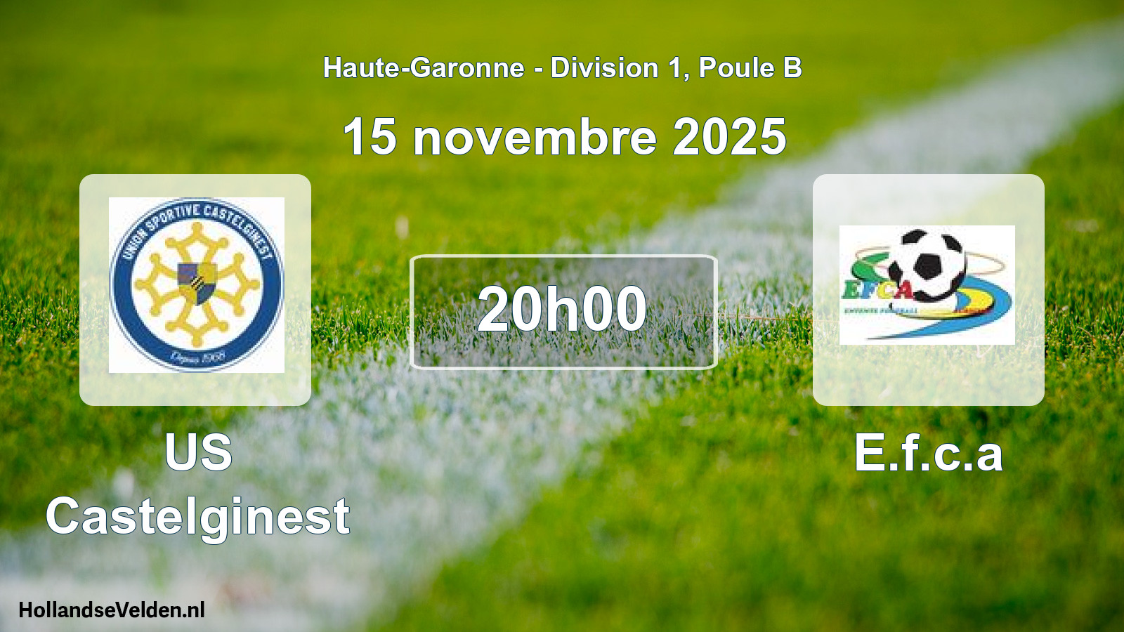 Match programmé: US Castelginest - E.f.c.a (15 novembre 2025)