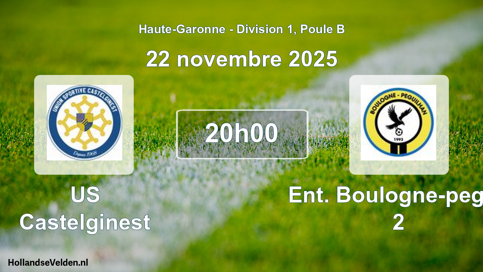 Scheduled Match: US Castelginest - Ent. Boulogne-peguil 2 (22 November 2025)