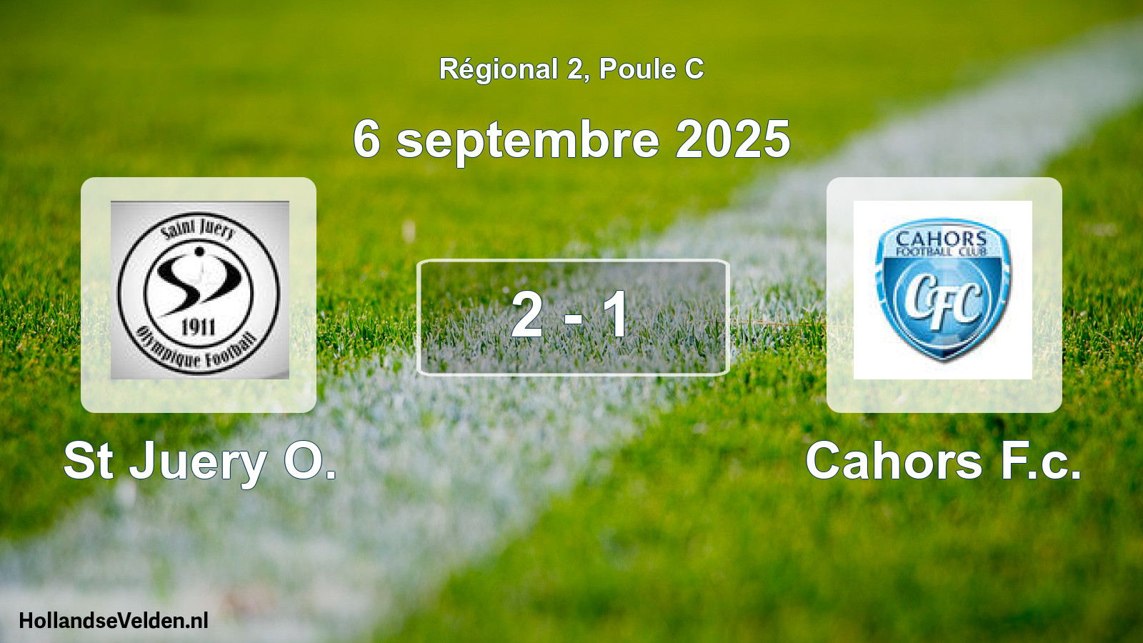 Gespeelde wedstrijd: St Juery O. - Cahors F.c. 2 - 1 (6 septembre 2025)