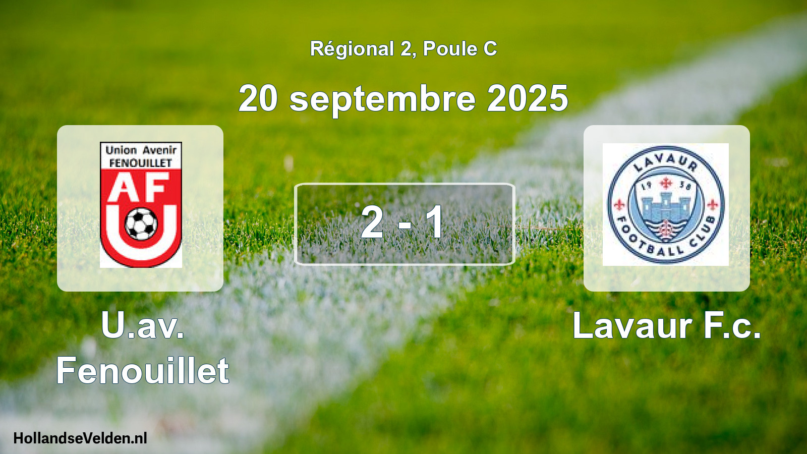 Gespeelde wedstrijd: U.av. Fenouillet - Lavaur F.c. 2 - 1 (20 septembre 2025)