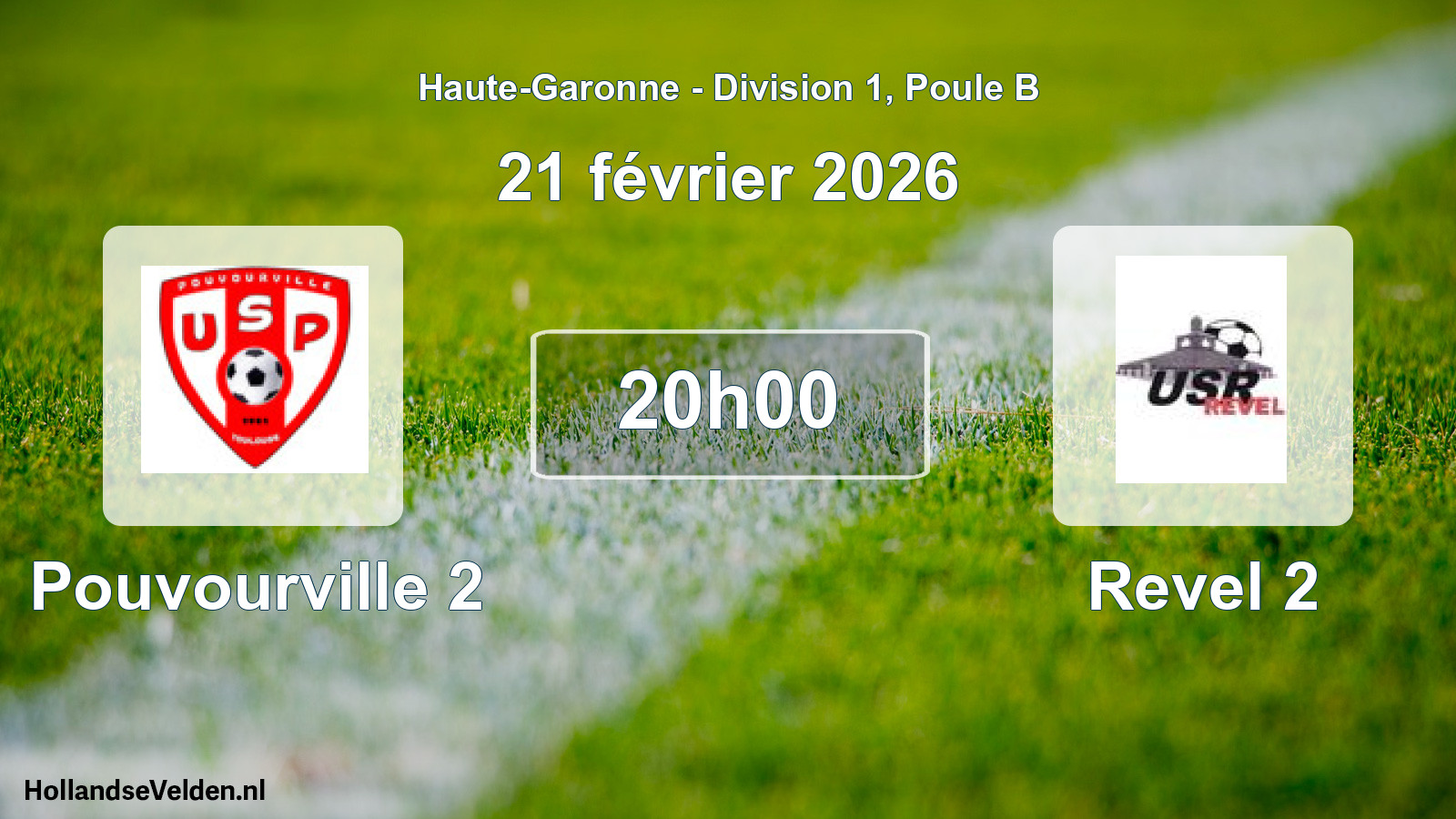 Match programmé: Pouvourville 2 - Revel 2 (21 février 2026)