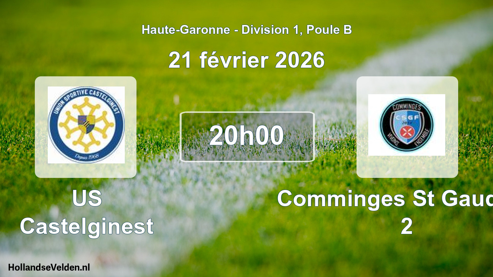 Match programmé: US Castelginest - Comminges St Gaudens 2 (21 février 2026)
