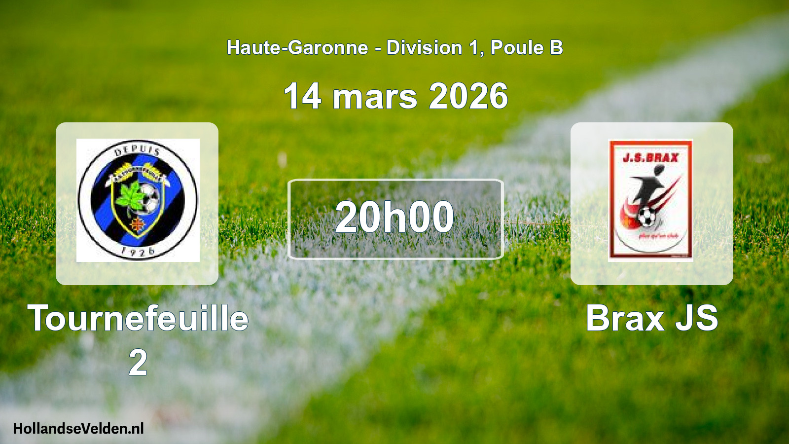 Match programmé: Tournefeuille 2 - Brax JS (14 mars 2026)