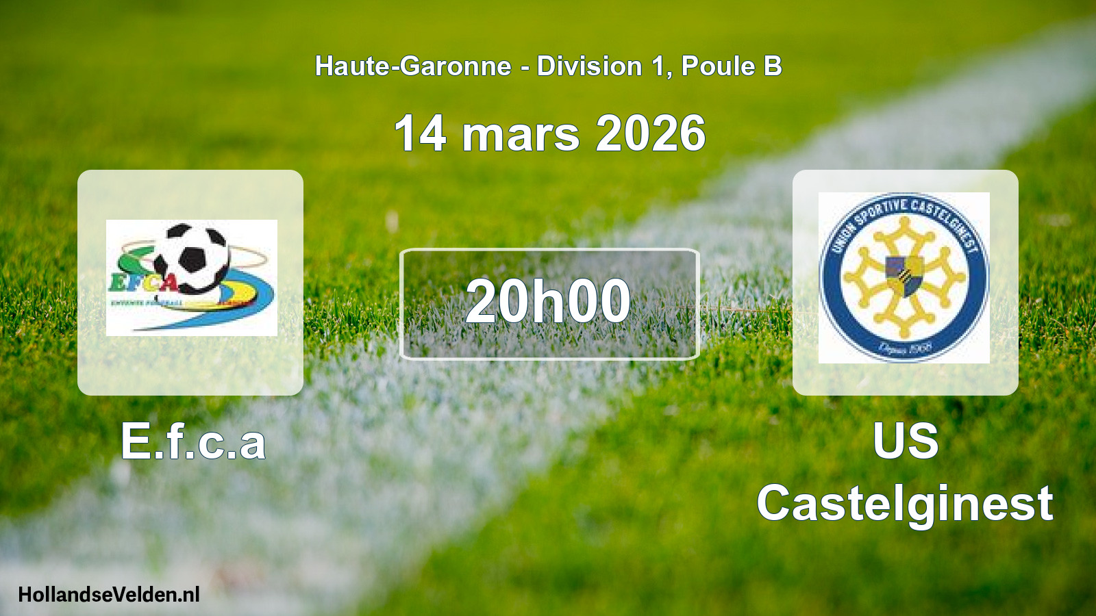 Match programmé: E.f.c.a - US Castelginest (14 mars 2026)