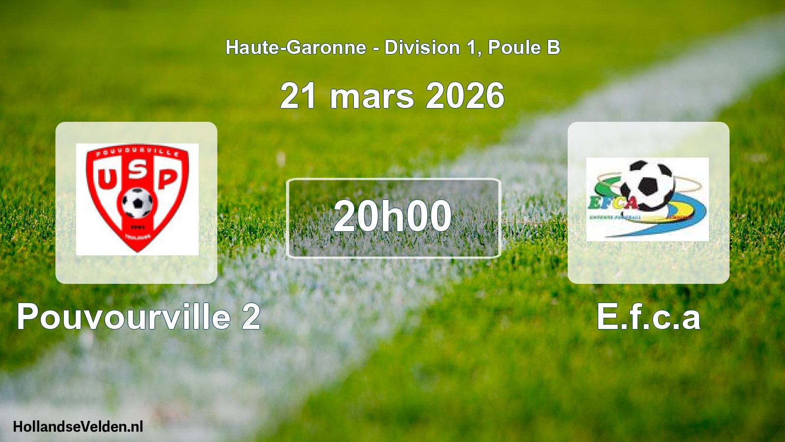 Geplande wedstrijd: Pouvourville 2 - E.f.c.a (21 maart 2026)