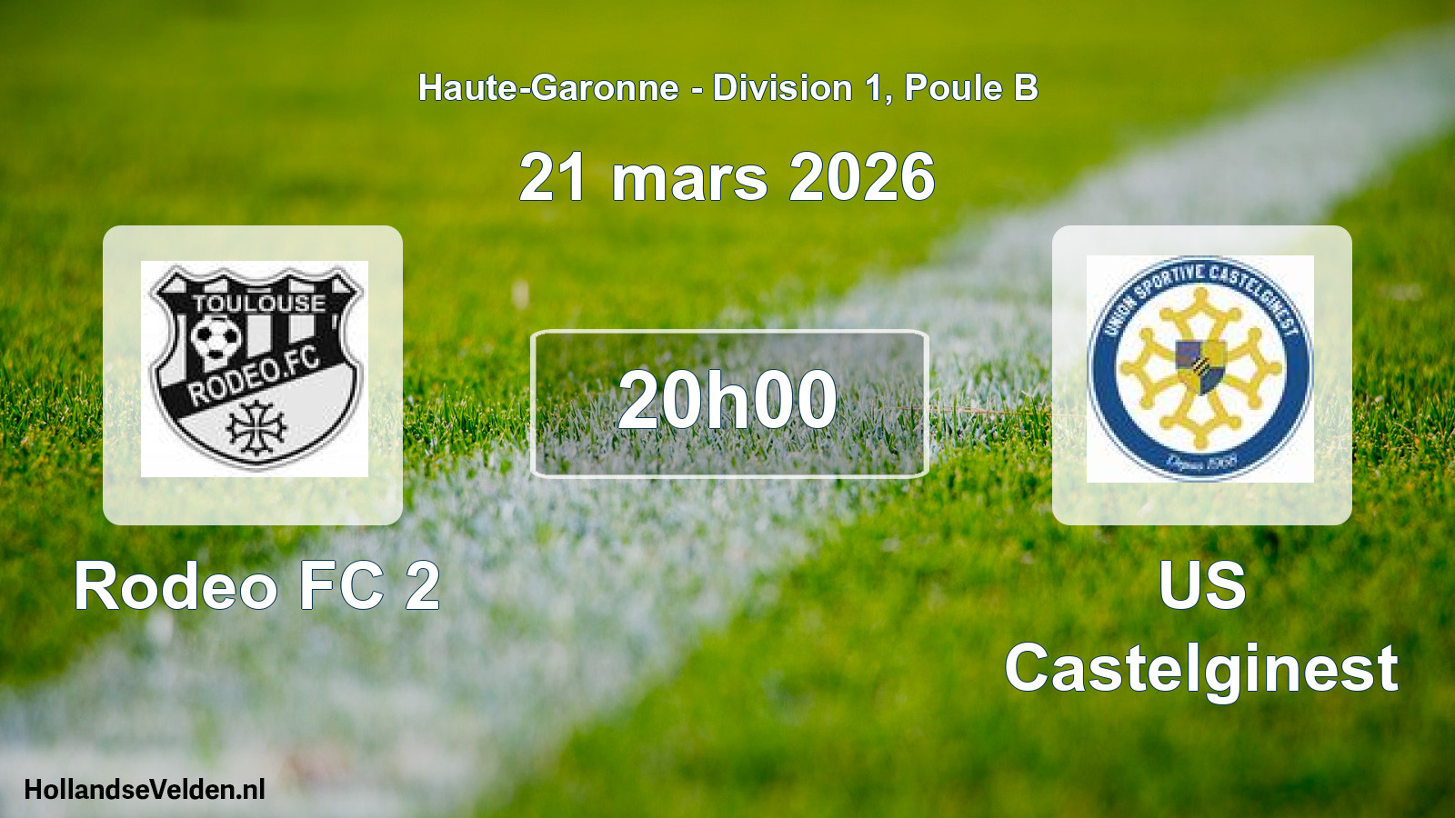 Geplande wedstrijd: Rodeo FC 2 - US Castelginest (21 maart 2026)