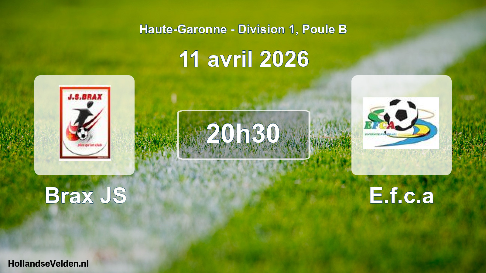 Match programmé: Brax JS - E.f.c.a (11 avril 2026)