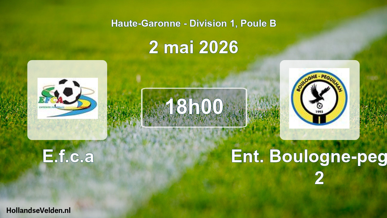 Match programmé: E.f.c.a - Ent. Boulogne-peguil 2 (2 mai 2026)