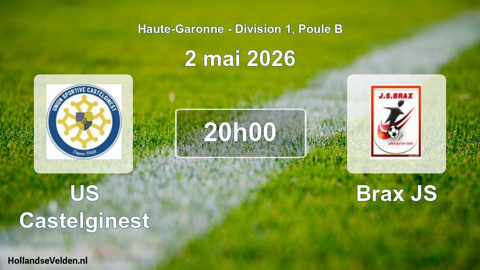 Match programmé: US Castelginest - Brax JS (2 mai 2026)