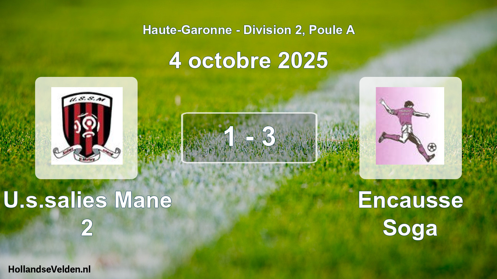 Match joué: U.s.salies Mane 2 - Encausse Soga 1 - 3 (4 octobre 2025)