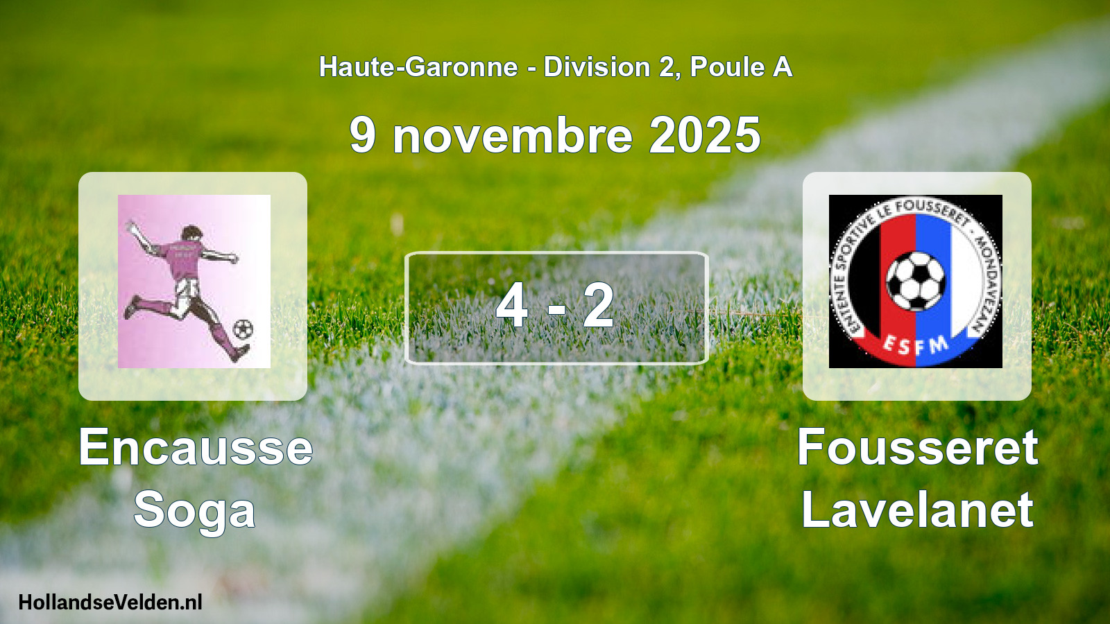 Match joué: Encausse Soga - Fousseret Lavelanet 4 - 2 (9 novembre 2025)