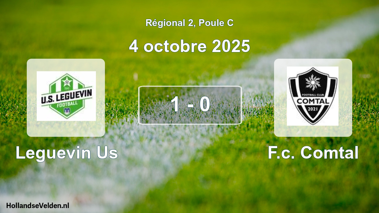 Gespeelde wedstrijd: Leguevin Us - F.c. Comtal 1 - 0 (4 octobre 2025)