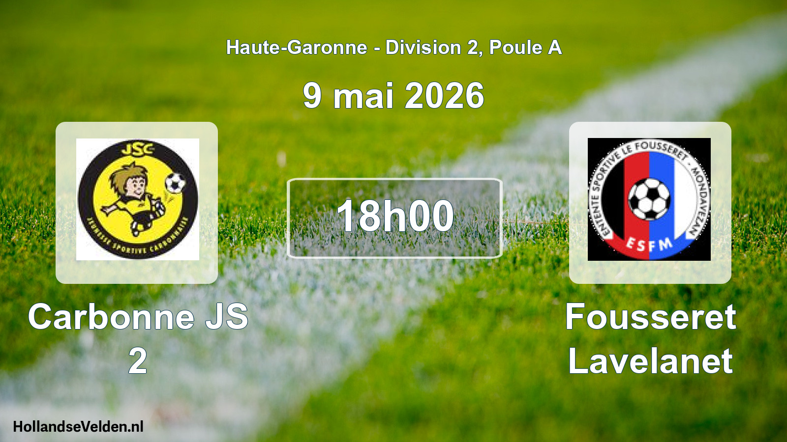 Match programmé: Carbonne JS 2 - Fousseret Lavelanet (9 mai 2026)