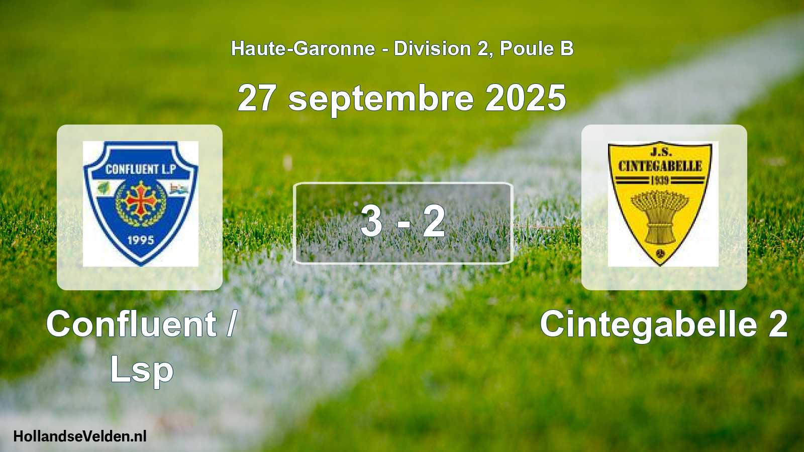 Gespeelde wedstrijd: Confluent / Lsp - Cintegabelle 2 3 - 2 (27 september 2025)