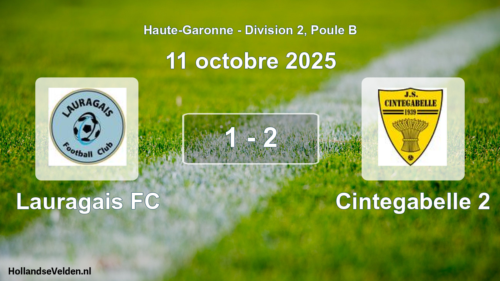 Match joué: Lauragais FC - Cintegabelle 2 1 - 2 (11 octobre 2025)