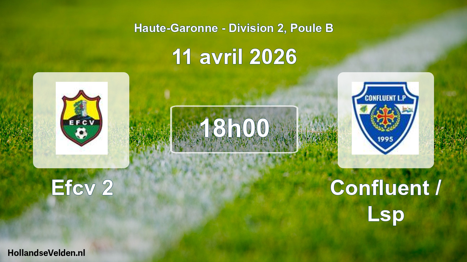 Match programmé: Efcv 2 - Confluent / Lsp (11 avril 2026)