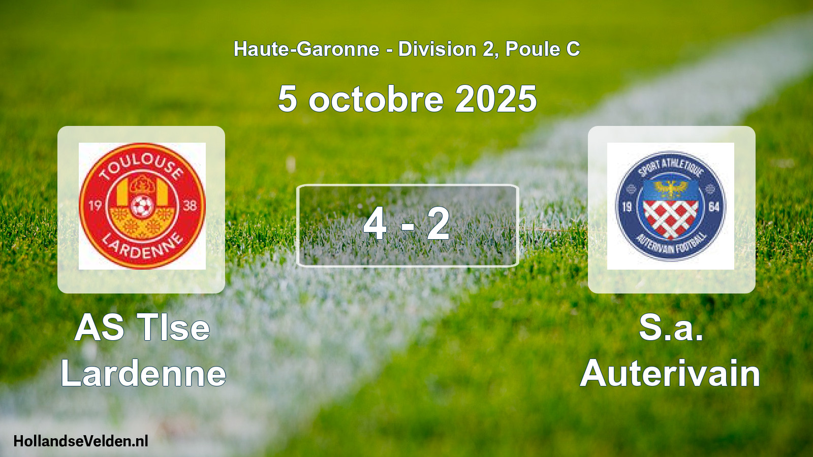 Total number of matches played: AS Tlse Lardenne - S.a. Auterivain 4 - 2 (5 October 2025)