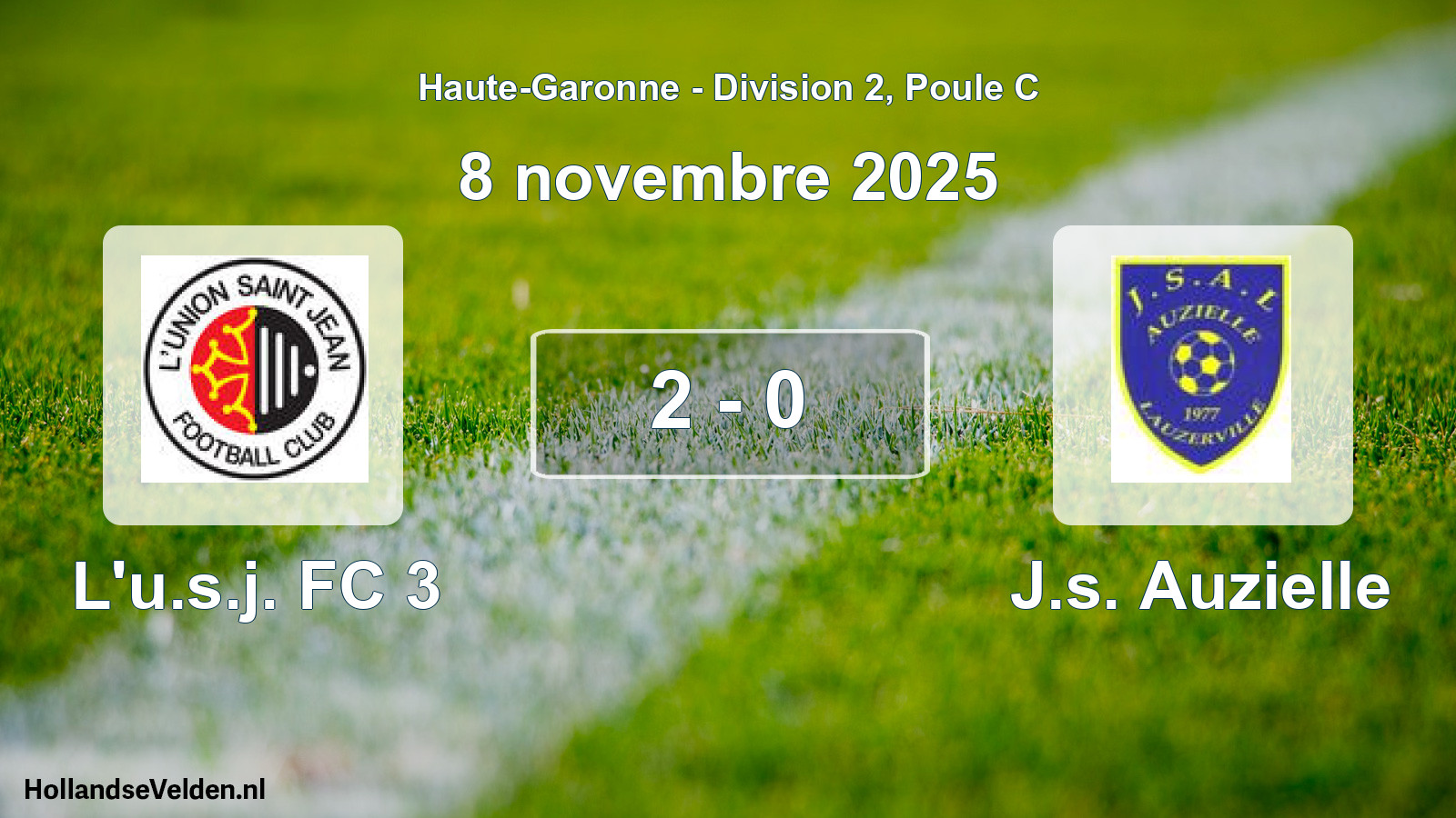 Total number of matches played: L'u.s.j. FC 3 - J.s. Auzielle 2 - 0 (8 November 2025)