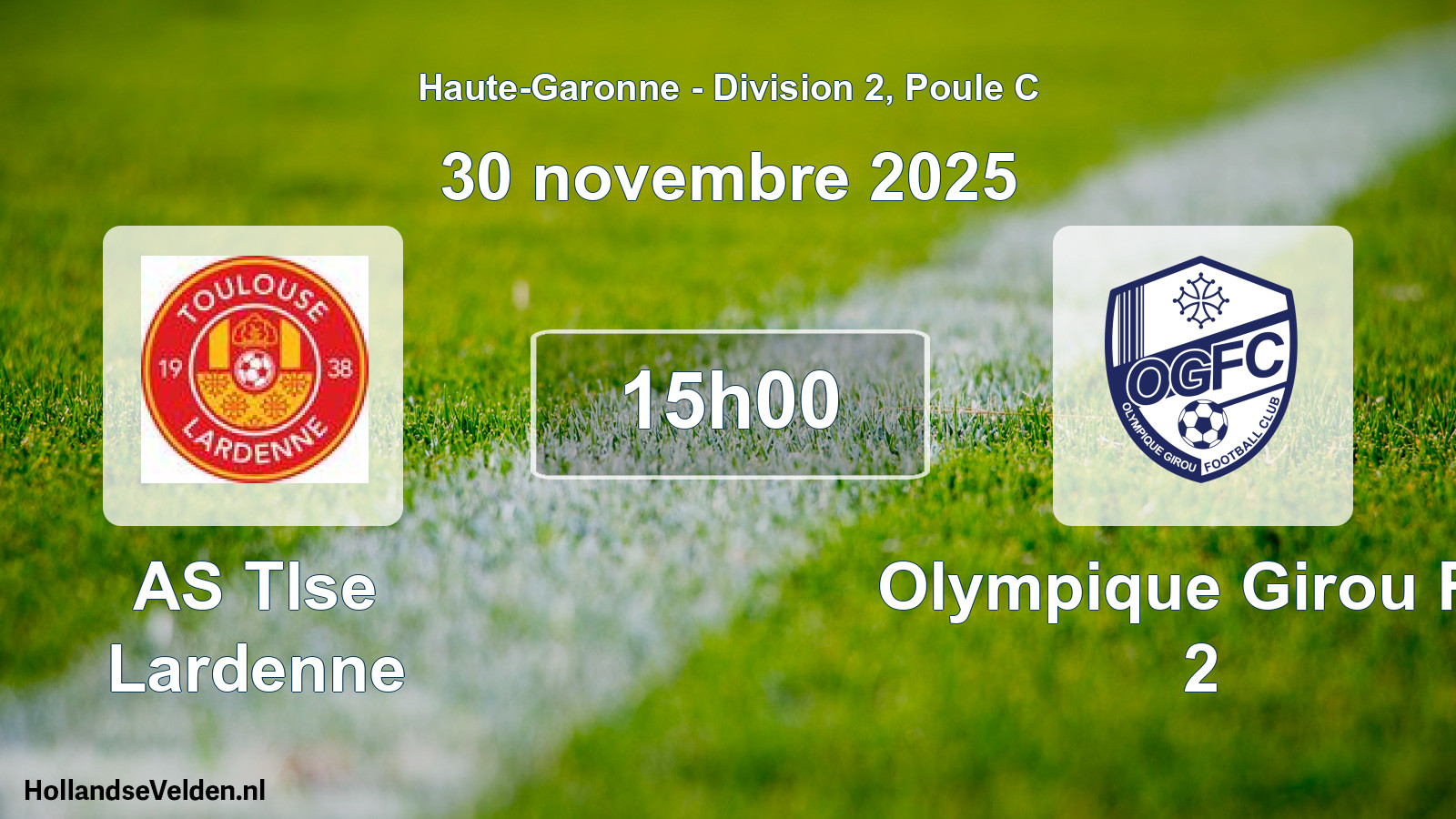 Match programmé: AS Tlse Lardenne - Olympique Girou FC 2 (30 novembre 2025)
