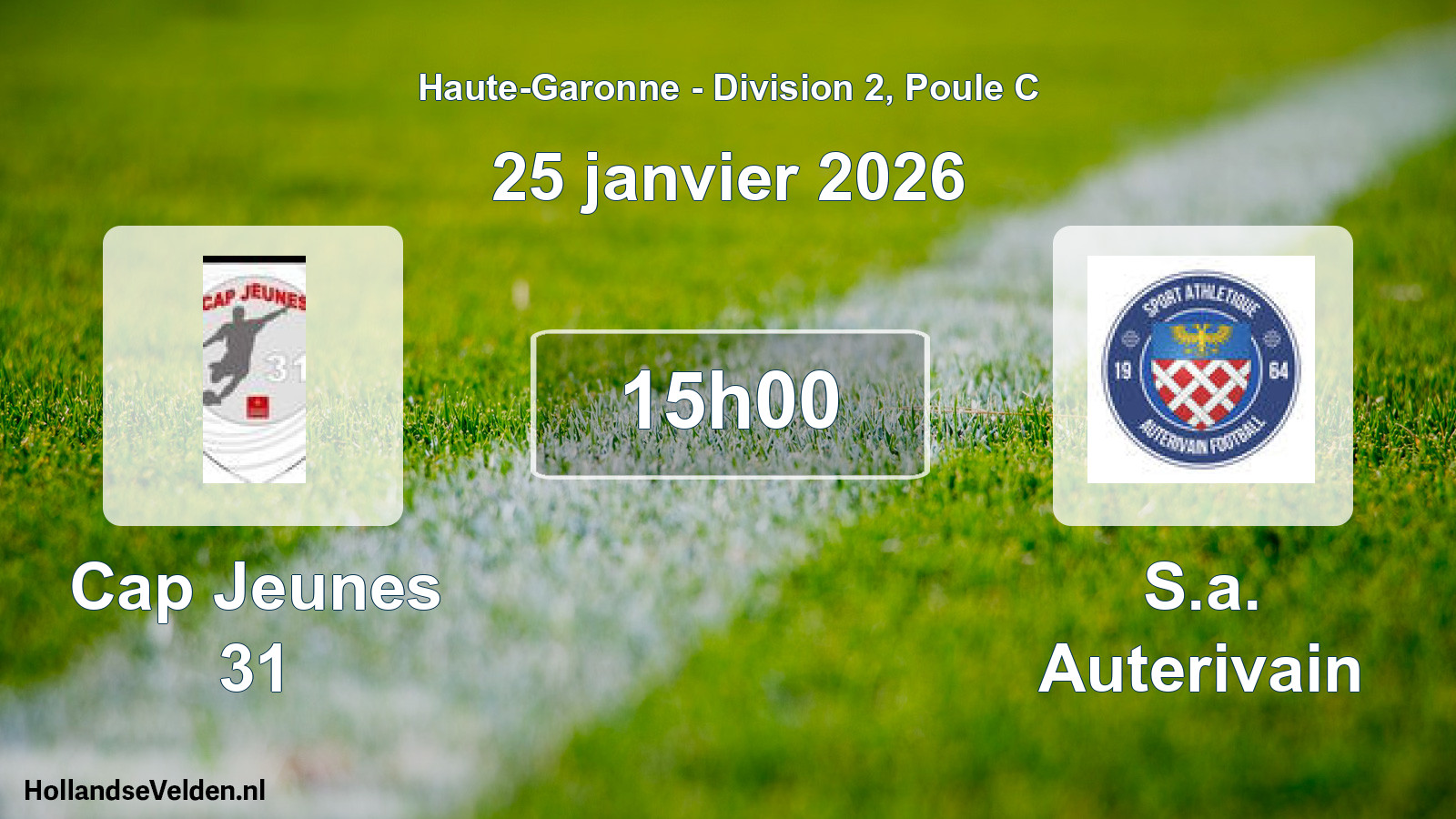 Match programmé: Cap Jeunes 31 - S.a. Auterivain (25 janvier 2026)