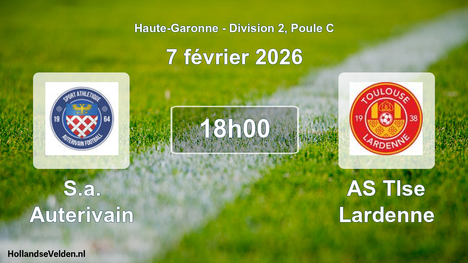 Match programmé: S.a. Auterivain - AS Tlse Lardenne (7 février 2026)