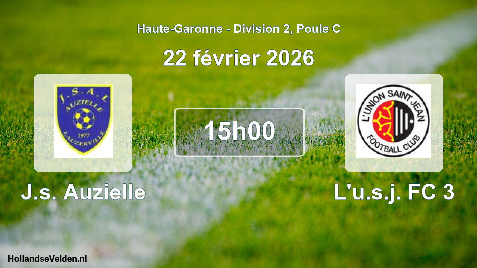 Match programmé: J.s. Auzielle - L'u.s.j. FC 3 (22 février 2026)