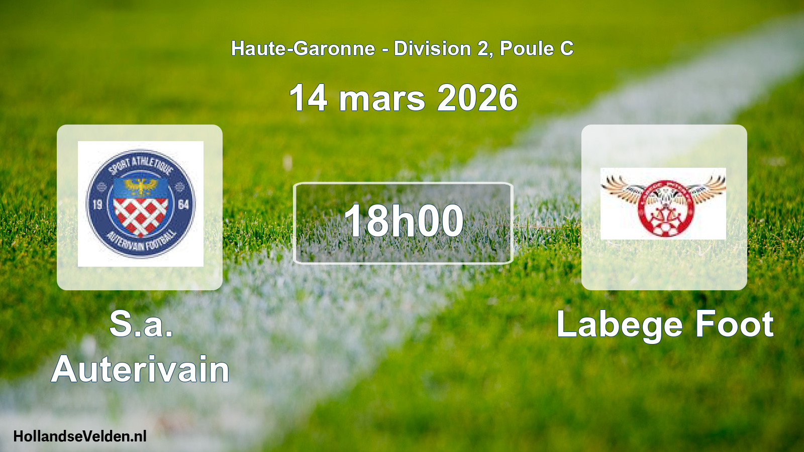 Scheduled Match: S.a. Auterivain - Labege Foot (14 March 2026)