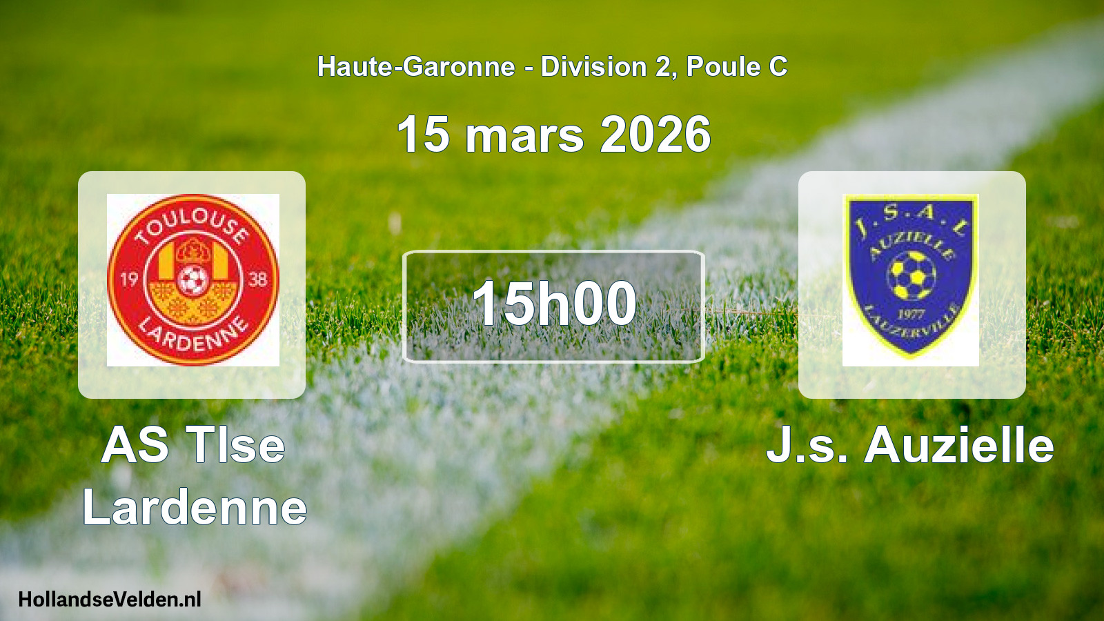 Match programmé: AS Tlse Lardenne - J.s. Auzielle (15 mars 2026)