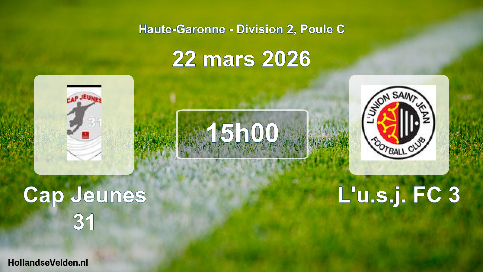 Scheduled Match: Cap Jeunes 31 - L'u.s.j. FC 3 (22 March 2026)
