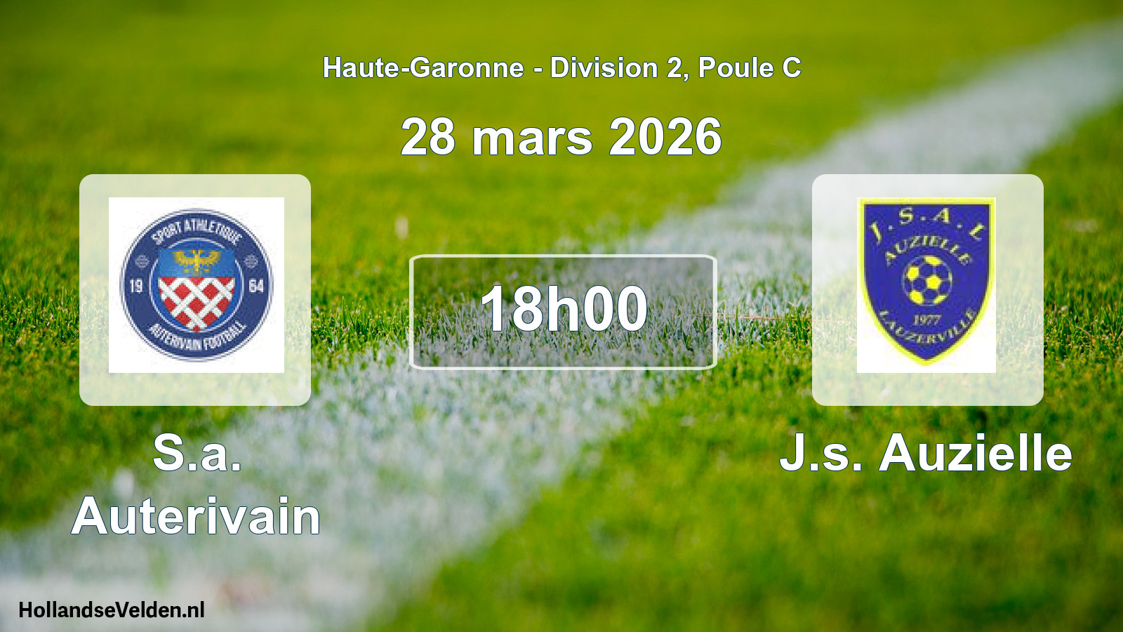 Match programmé: S.a. Auterivain - J.s. Auzielle (28 mars 2026)