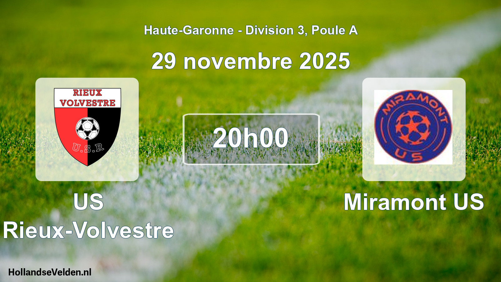 Match programmé: US Rieux-Volvestre - Miramont US (29 novembre 2025)