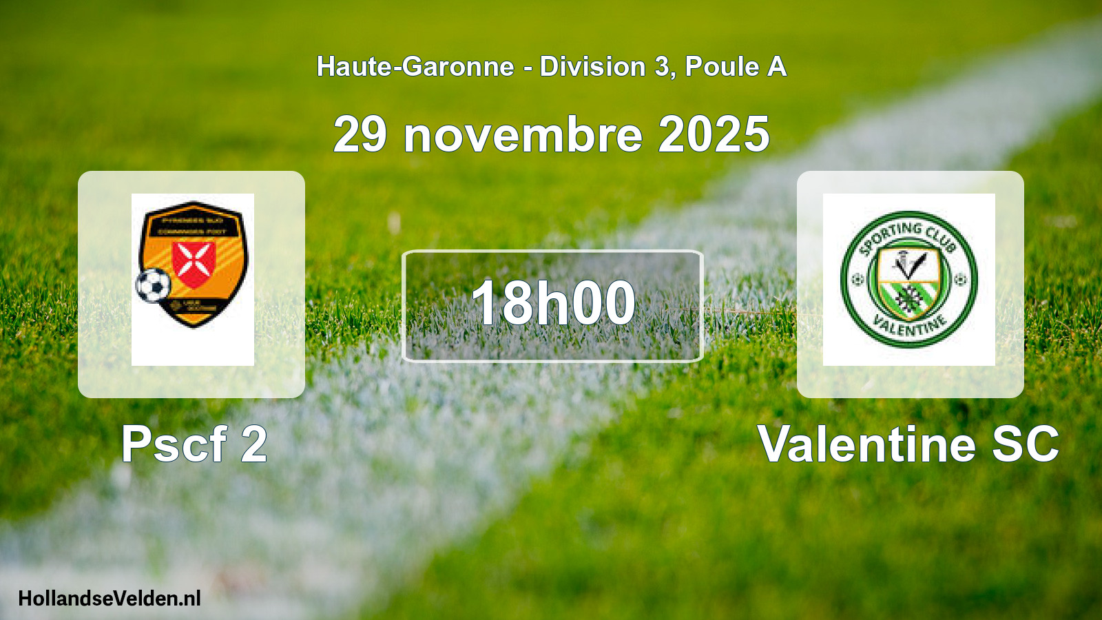 Geplande wedstrijd: Pscf 2 - Valentine SC (29 november 2025)