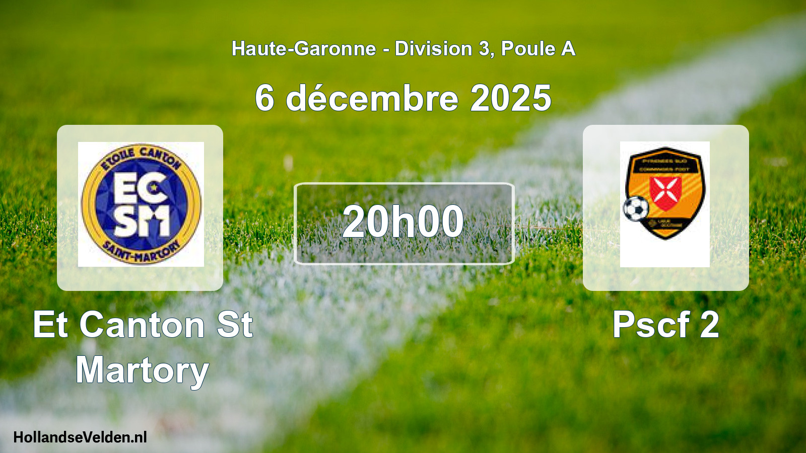 Match programmé: Et Canton St Martory - Pscf 2 (6 décembre 2025)