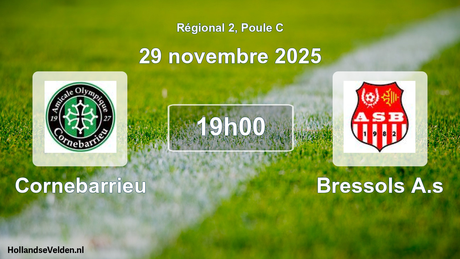 Geplande wedstrijd: Cornebarrieu - Bressols A.s (29 novembre 2025)