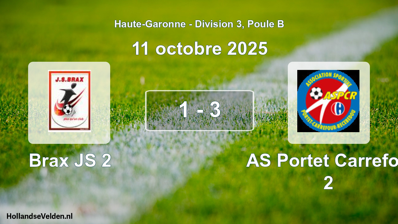 Gespeelde wedstrijd: Brax JS 2 - AS Portet Carrefou 2 1 - 3 (11 oktober 2025)