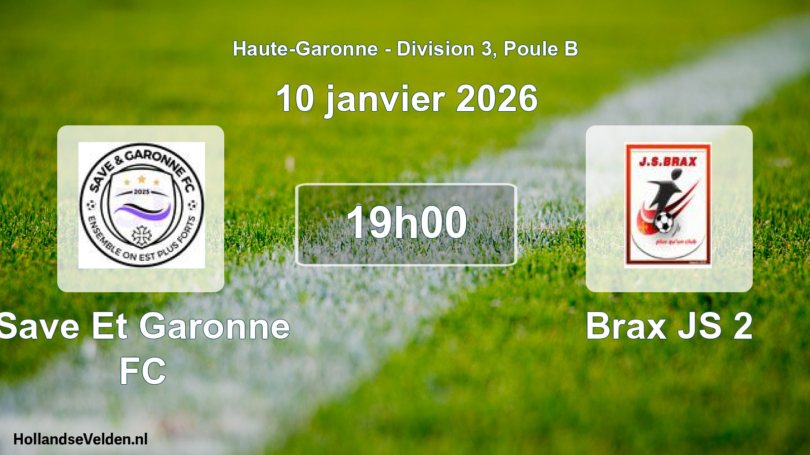 Match programmé: Save Et Garonne FC - Brax JS 2 (8 novembre 2025)
