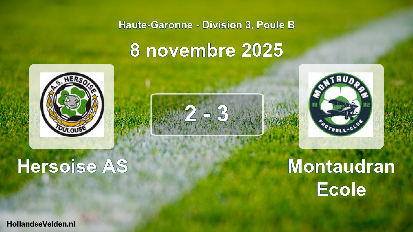 Match joué: Hersoise AS - Montaudran Ecole 2 - 3 (8 novembre 2025)