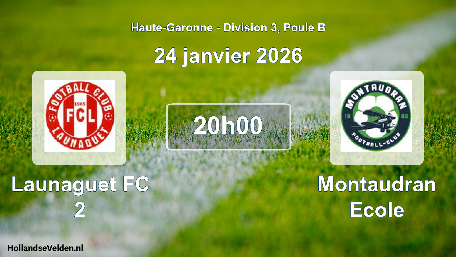 Match programmé: Launaguet FC 2 - Montaudran Ecole (24 janvier 2026)