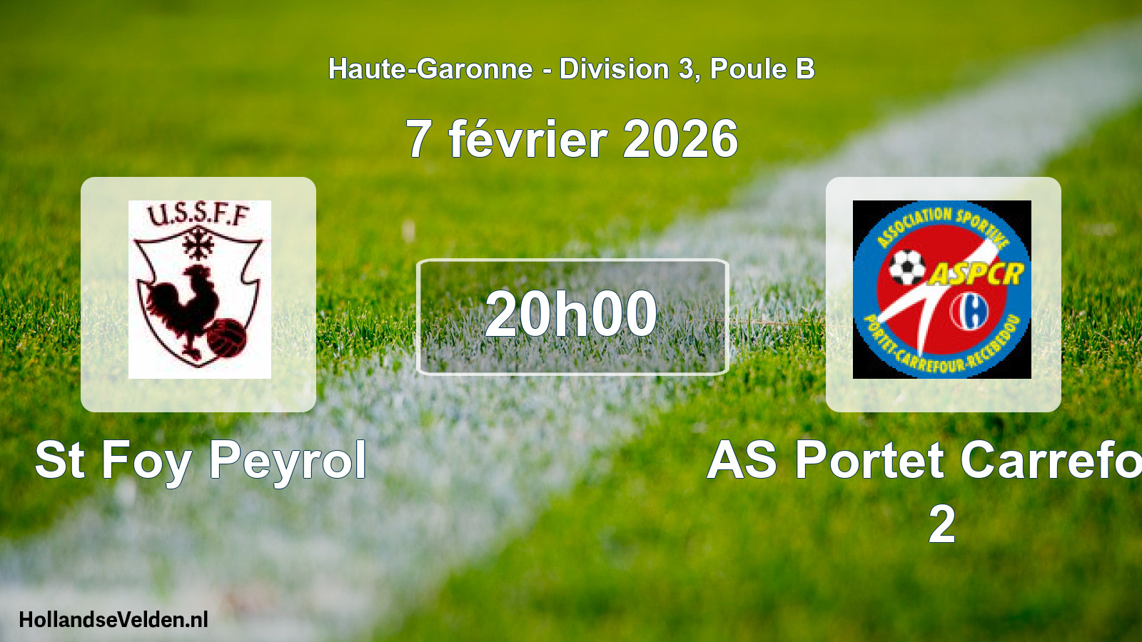 Match programmé: St Foy Peyrol - AS Portet Carrefou 2 (7 février 2026)