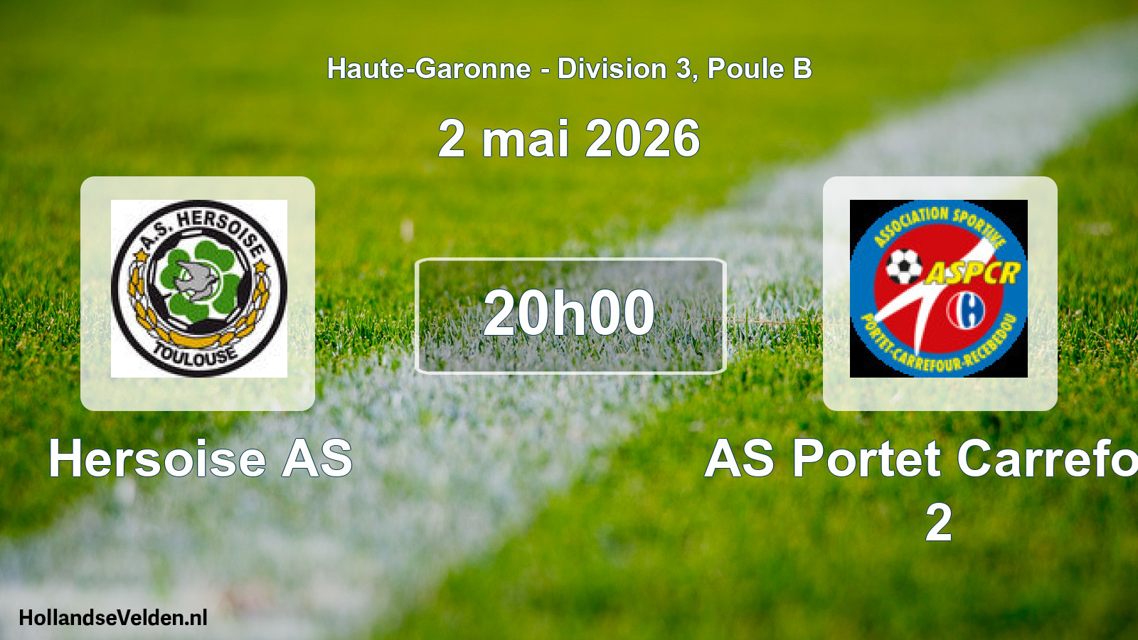 Match programmé: Hersoise AS - AS Portet Carrefou 2 (2 mai 2026)