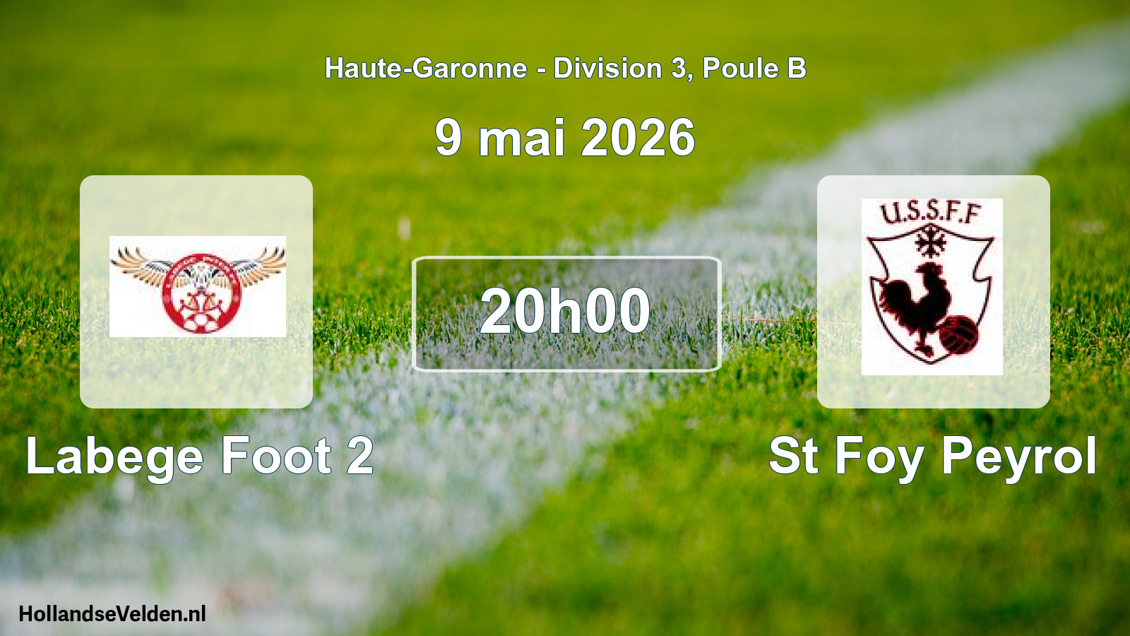 Match programmé: Labege Foot 2 - St Foy Peyrol (9 mai 2026)