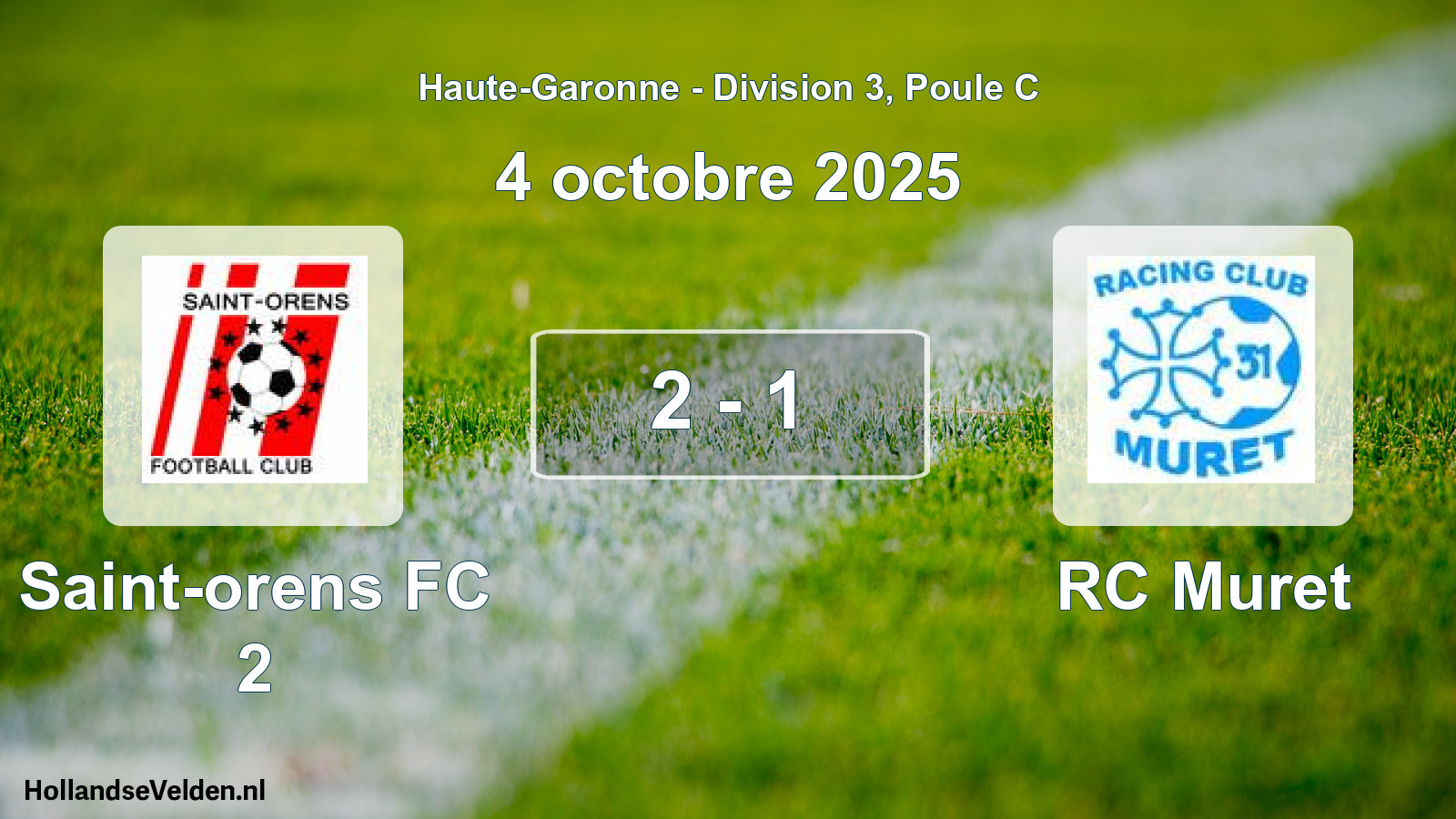 Match joué: Saint-orens FC 2 - RC Muret 2 - 1 (4 octobre 2025)