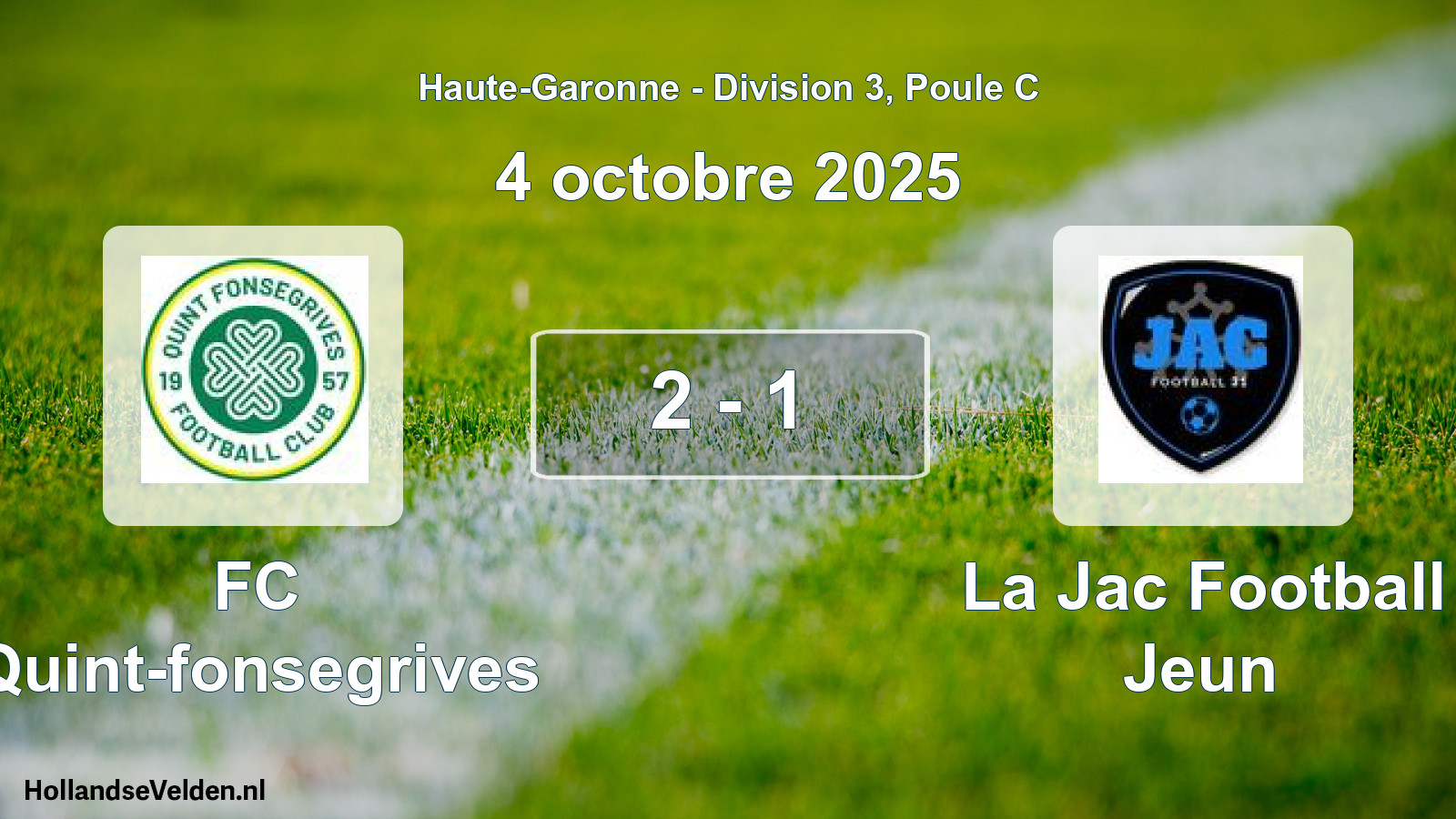 Match joué: FC Quint-fonsegrives - La Jac Football Jeun 2 - 1 (4 octobre 2025)