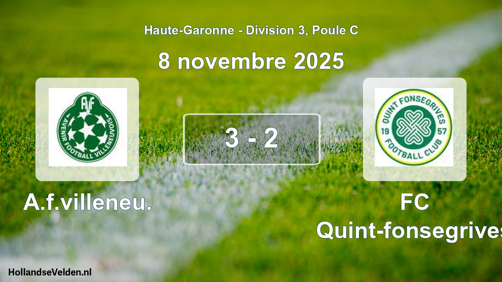 Match joué: A.f.villeneu. - FC Quint-fonsegrives 3 - 2 (8 novembre 2025)