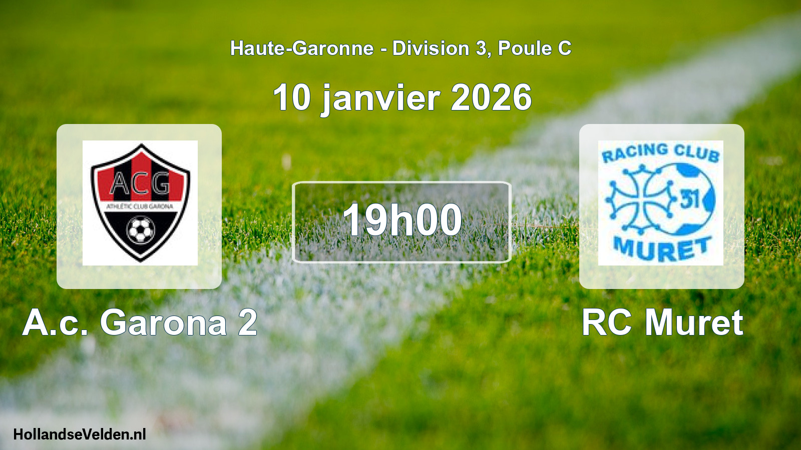 Match programmé: A.c. Garona 2 - RC Muret (10 janvier 2026)