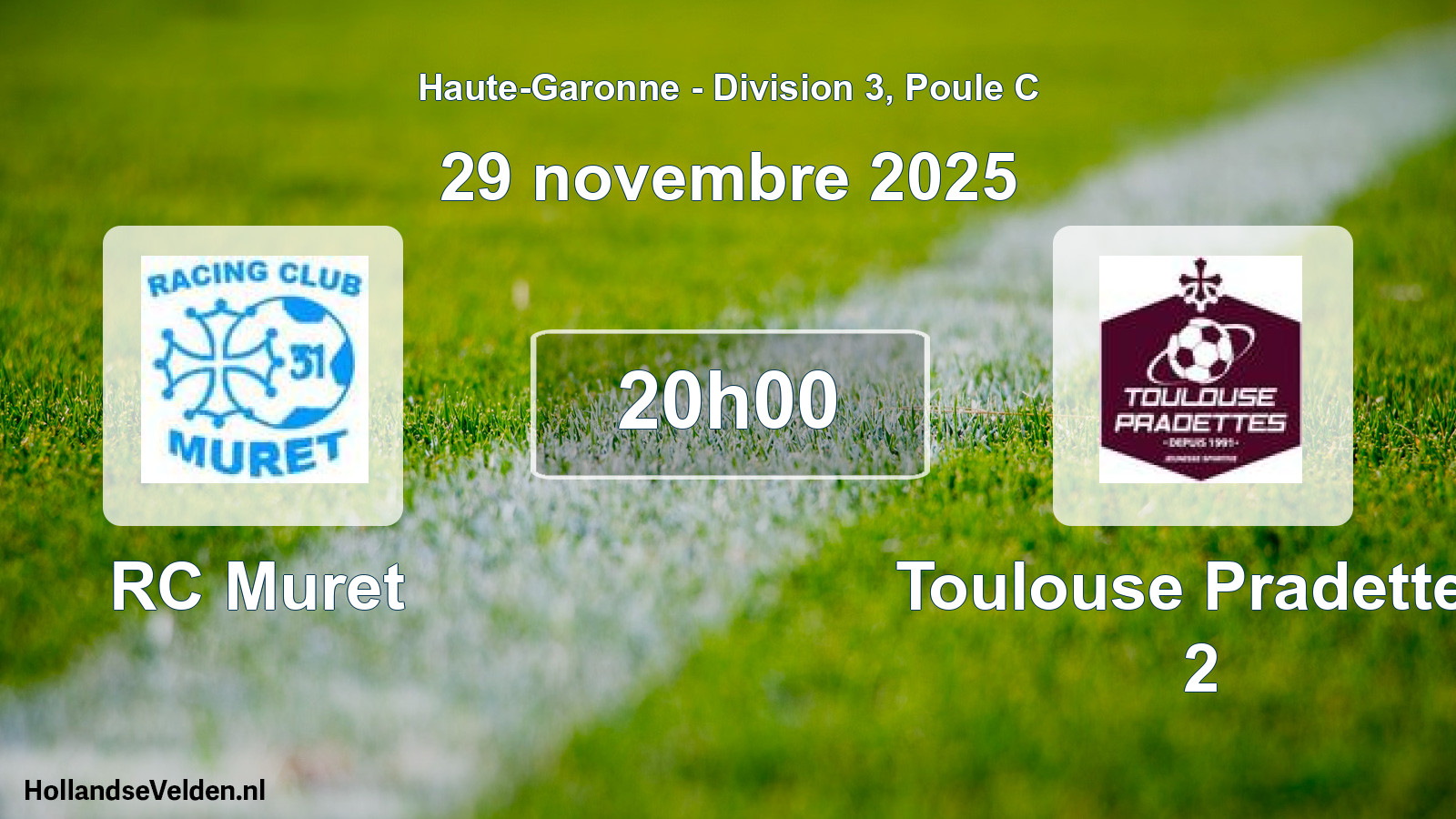 Match programmé: RC Muret - Toulouse Pradettes 2 (29 novembre 2025)