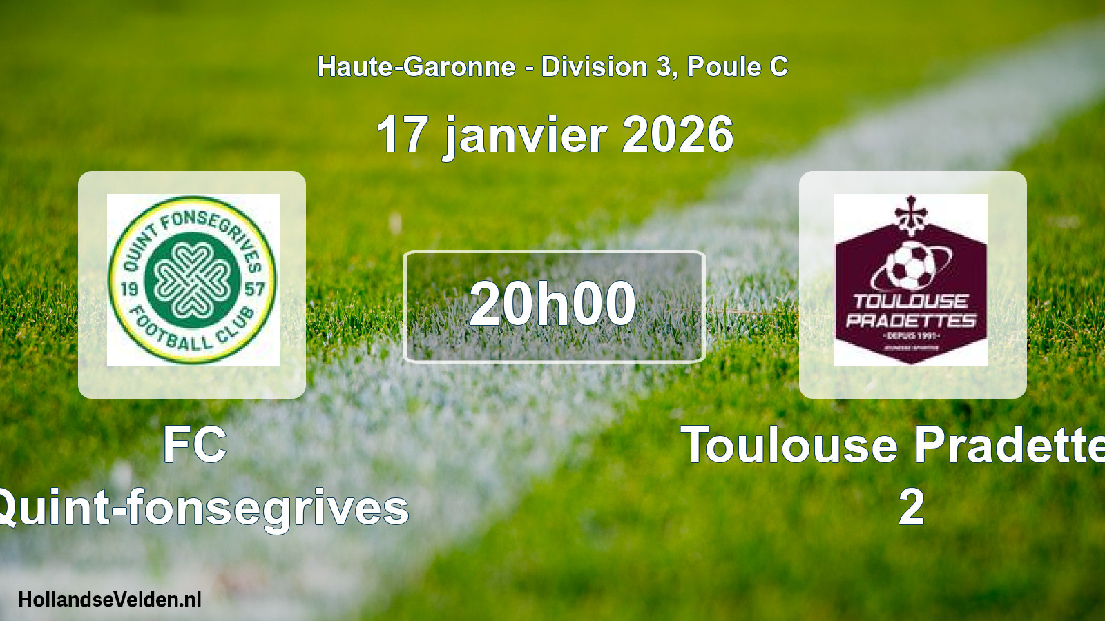 Scheduled Match: FC Quint-fonsegrives - Toulouse Pradettes 2 (17 January 2026)