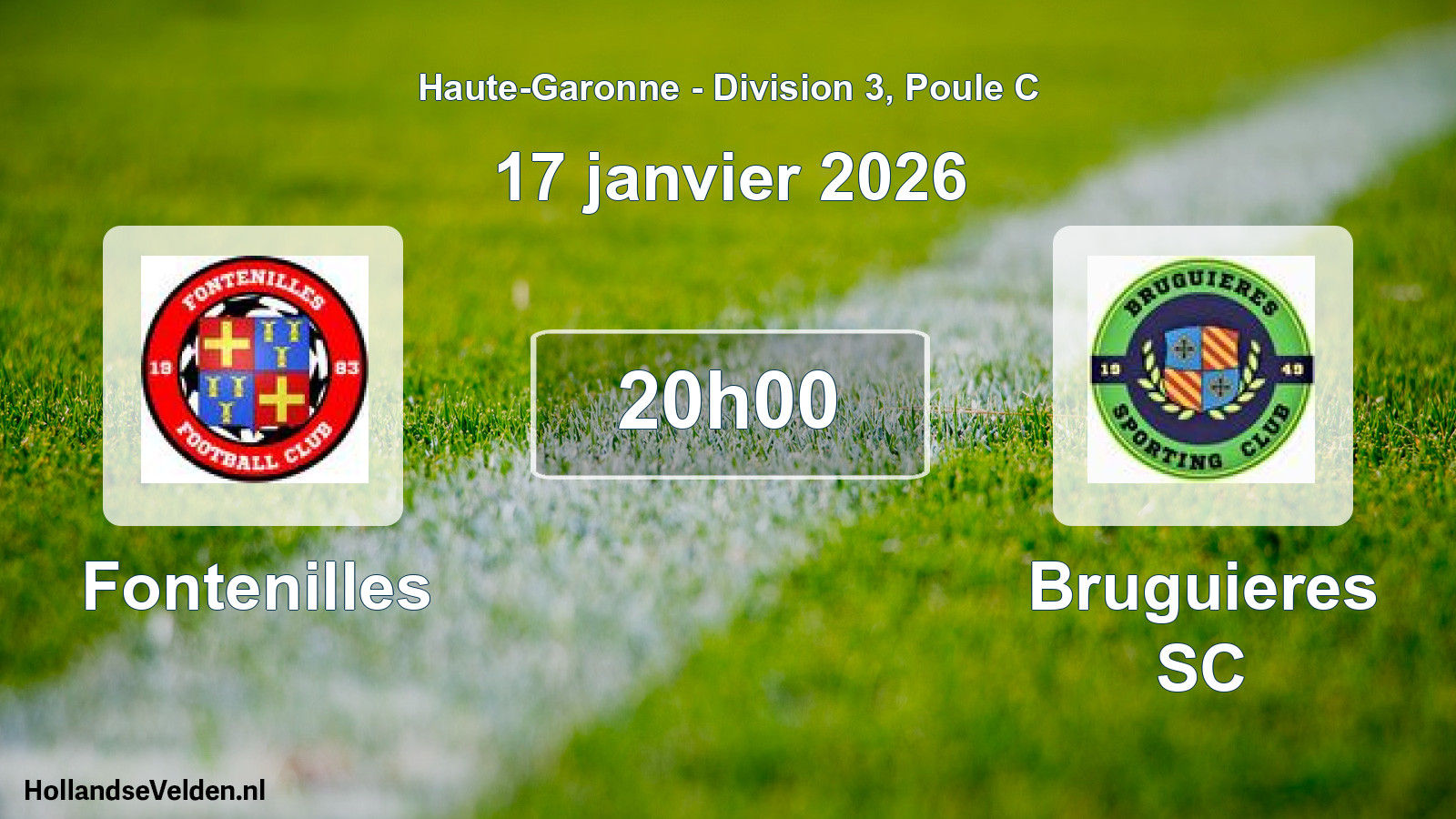 Match programmé: Fontenilles - Bruguieres SC (17 janvier 2026)
