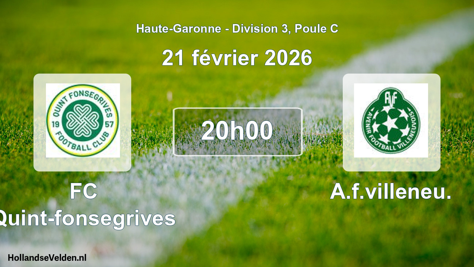 Match programmé: FC Quint-fonsegrives - A.f.villeneu. (21 février 2026)