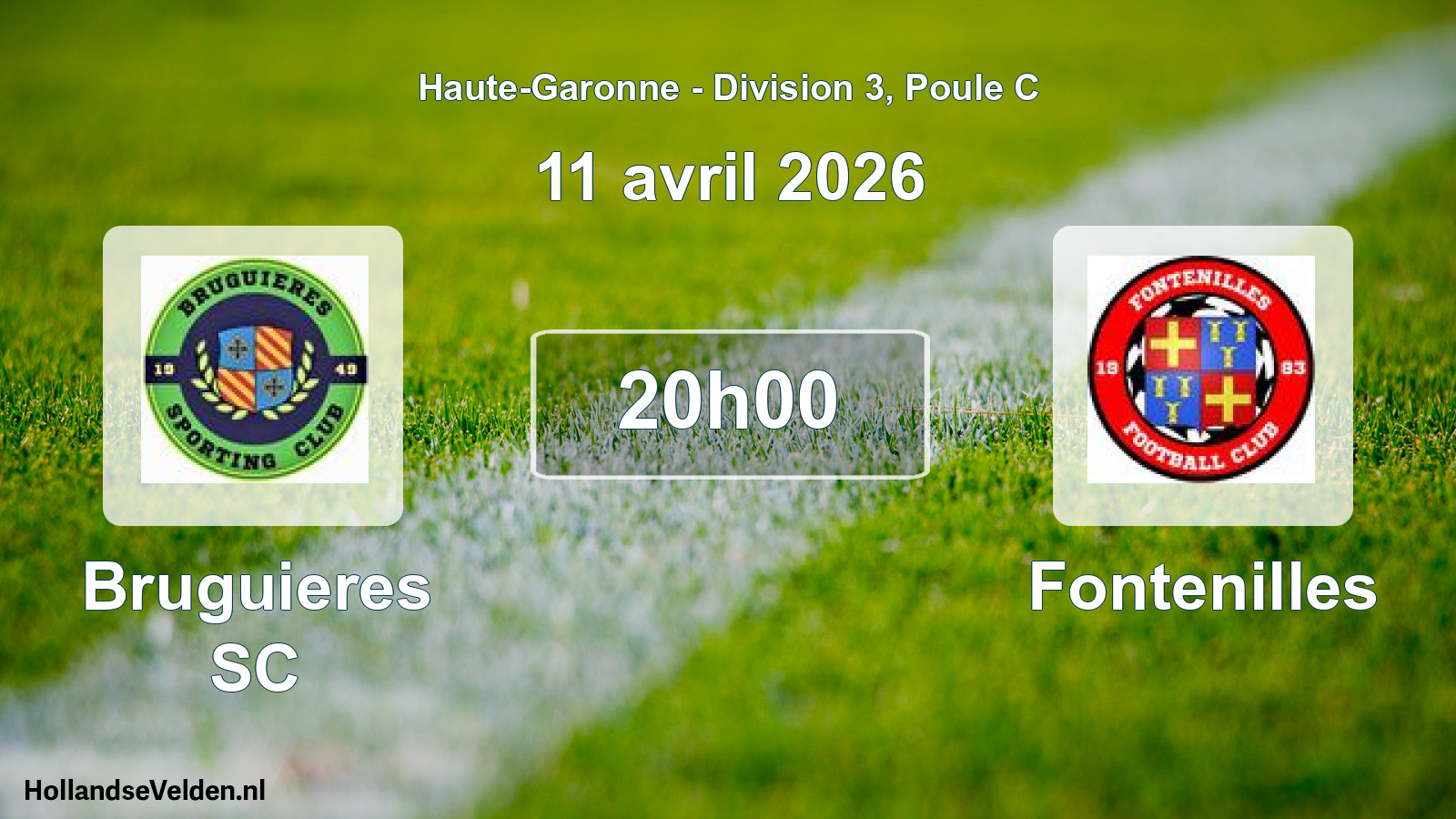 Match programmé: Bruguieres SC - Fontenilles (11 avril 2026)